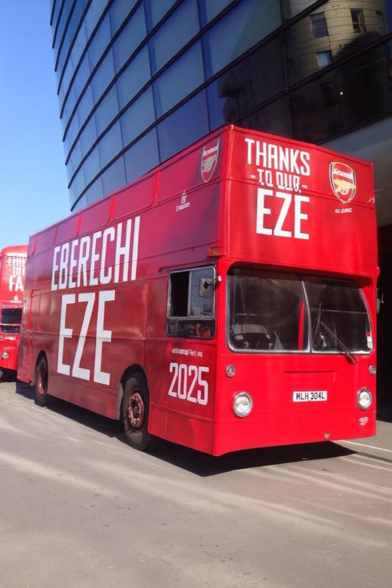 Arsenal are preparing parade buses to unveil new signing Eberechi Eze.

[<a href="/Matt_Law_DT/">Matt Law</a>] 🥇
