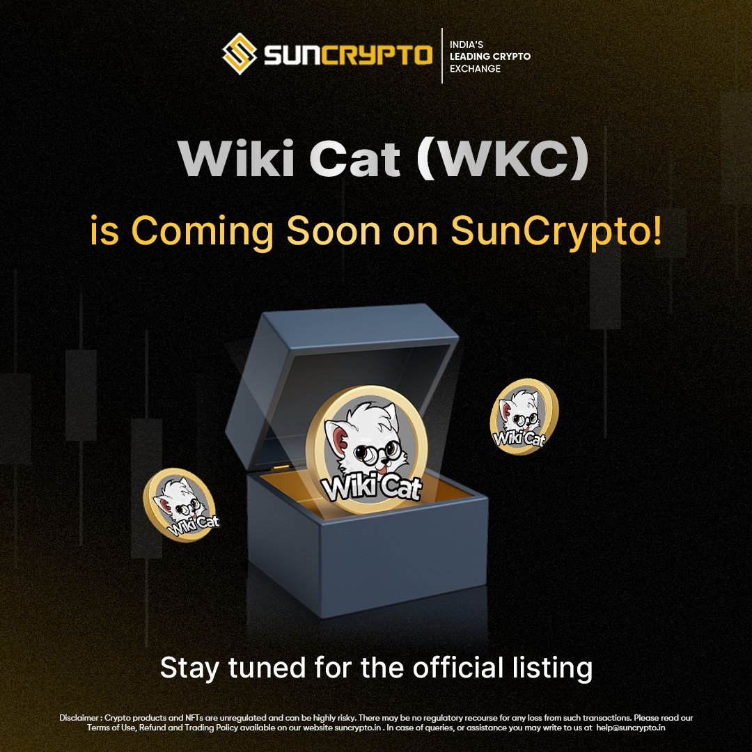 Meme whale# (@salah3436797099) on Twitter photo ๐ New Listing  $WKC wikicat 
Weโre thrilled to announce that
๐บ Wiki Cat (WKC) <a href="/wikicatcoin/">Wiki Cat</a> is Coming Soon on SunCrypto! ๐ ๐ New Listing  $WKC wikicat 
Weโre thrilled to announce that
๐บ Wiki Cat (WKC) <a href="/wikicatcoin/">Wiki Cat</a> is Coming Soon on SunCrypto! ๐