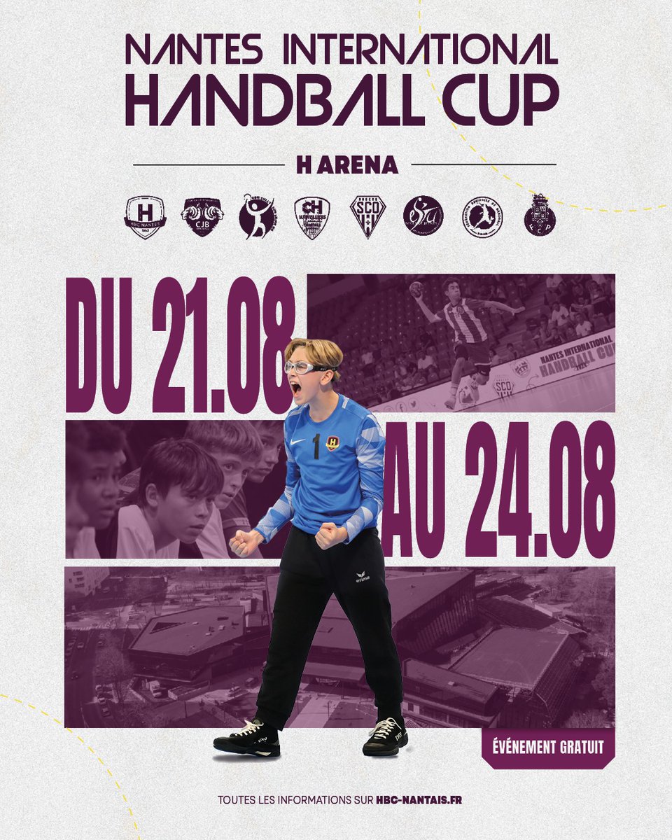 Ce week-end, rdv à la H Arena pour la 𝟏𝟑𝐞̀𝐦𝐞 𝐞́𝐝𝐢𝐭𝐢𝐨𝐧 𝐝𝐮 𝐍𝐚𝐧𝐭𝐞𝐬 𝐈𝐧𝐭𝐞𝐫𝐧𝐚𝐭𝐢𝐨𝐧𝐚𝐥 𝐇𝐚𝐧𝐝𝐛𝐚𝐥𝐥 𝐂𝐮𝐩 🤾‍♂️

6 𝘦́𝘲𝘶𝘪𝘱𝘦𝘴 𝘧𝘳𝘢𝘯𝘤̧𝘢𝘪𝘴𝘦𝘴, 2 𝘦́𝘲𝘶𝘪𝘱𝘦𝘴 𝘪𝘯𝘵𝘦𝘳𝘯𝘢𝘵𝘪𝘰𝘯𝘢𝘭𝘦𝘴 
𝘈𝘤𝘤𝘦̀𝘴 𝘨𝘳𝘢𝘵𝘶𝘪𝘵 𝘴𝘢𝘮𝘦𝘥𝘪 23 𝘦𝘵