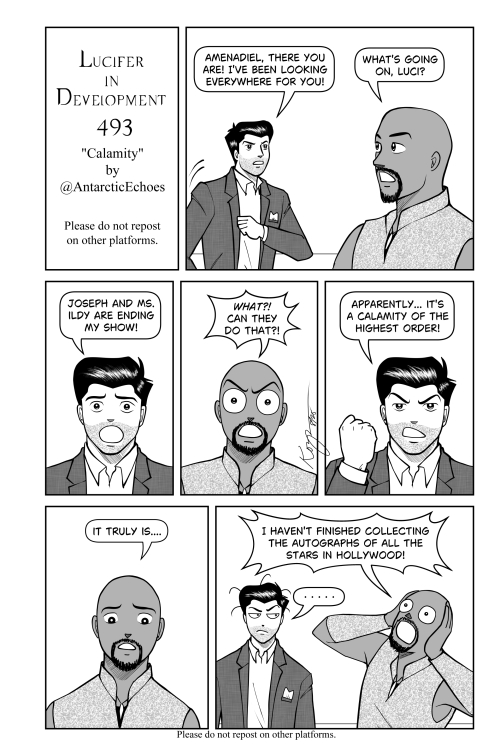 Happy Friday, everybody! Here is #LuciferInDevelopmentComics no. 493! Dorky Luci tells Amenadiel that the show is ending. His reaction isn't  quite what Luci was expecting.... 😅😅😅 Enjoy! 💖💖💖💖💖 #LuciferNetflix #Lucifer <a href="/Ildymojo/">Ildy Modrovich</a> <a href="/Henderson_Joe/">Joe Henderson</a>