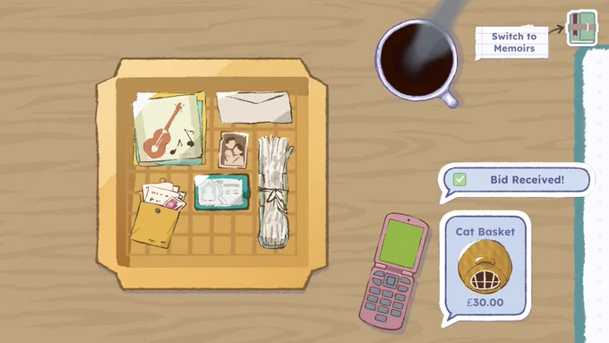 遺品を整理し、故人の過去を解き明かす。梱包パズルゲーム『物語に満ちた人生:タバサ』発表 家の各部屋にあふれる物を取っておくか、売るか、捨てるかを決めて整理し、残された物から過去を解き明かして物語を紡ぎ、損傷した回想録を修復していきます。