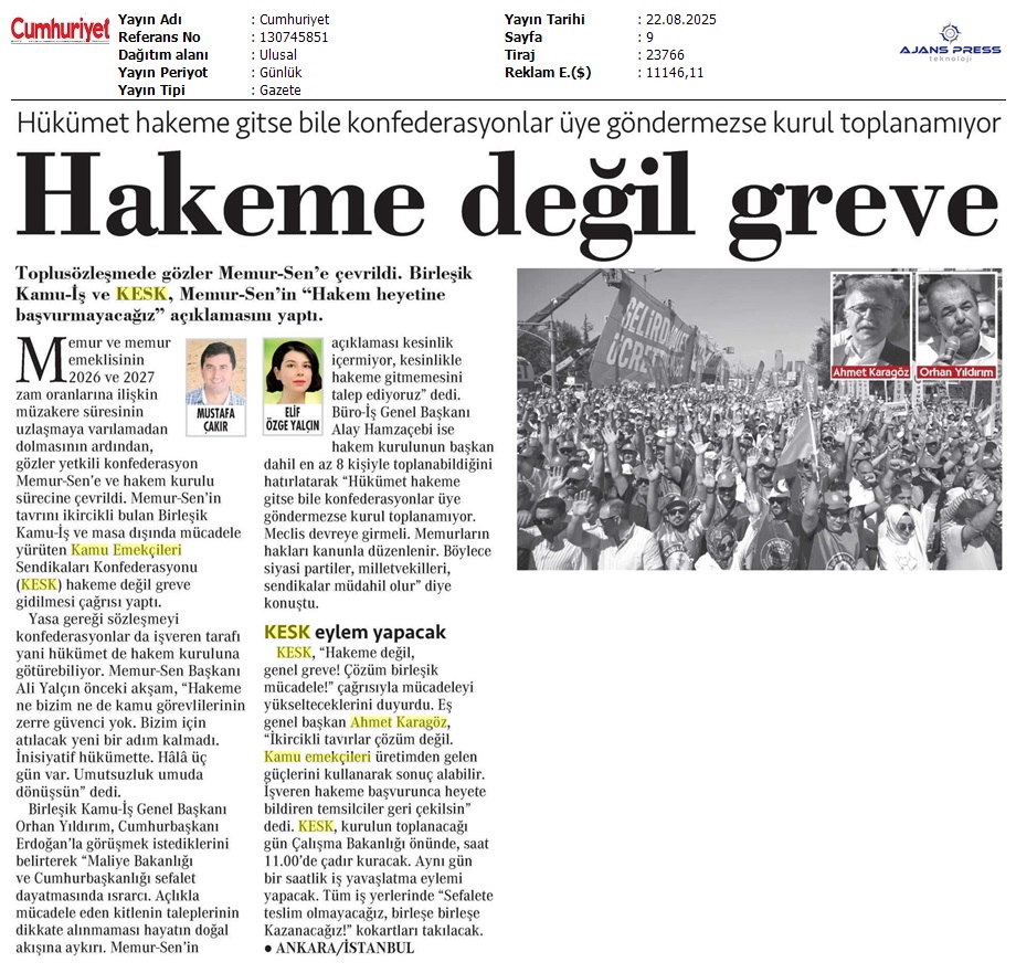 Hakeme değil, greve! Sefalete Teslim Olmayacağız! Birleşe Birleşe Kazanacağız! 👇