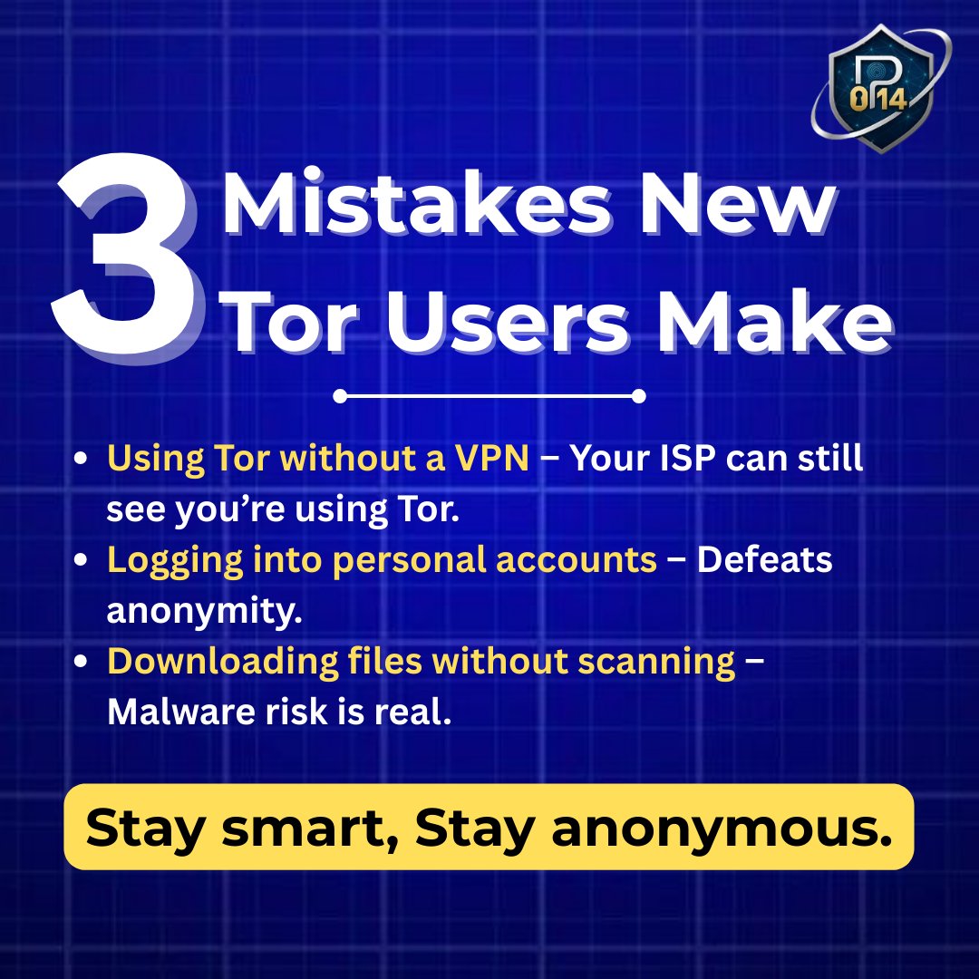 particle_14's tweet photo. 3 mistakes that expose Tor users every day, Don’t be one of them
#CyberSecurity #TorBrowser #PrivacyFirst #infosec #particle14infotech #CyberSecurityTips https://t.co/VpYG63f5D6