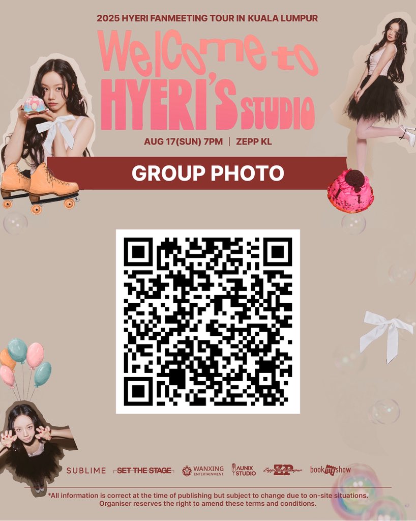 Wanxing_ent's tweet photo. 📸 合照來啦‼️‼️
2025 HYERI FANMEETING《Welcome to HYERI’s STUDIO》吉隆坡站 的珍貴回憶已經準備好啦！

👉 掃描 QR Code 即可下載你的合照咯，一起重溫當天的感動時刻吧❤️

如有疑問，請發送郵件至「https://t.co/QrUiz0qWH6.ltd@gmail.com」  

#이혜리 #HYERI #혜리
#HYERIFANMEETING
#HYERIFANMEETINGINKUALALUMPUR
#WANXING 
#AUNIXSTUDIO