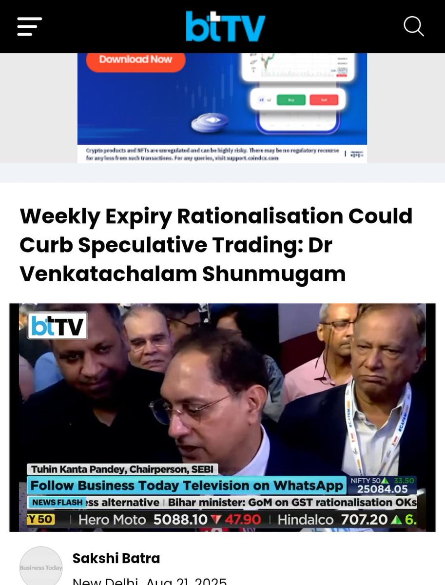 GeetRumani's tweet photo. #InvestorFirst #FairMarkets
The move to delay derivatives feels like the government doesn't want retail traders to participate in the market. First, the gaming bill, now this. Do they want to keep the market only for institutions❓❓
@FinMinIndia @narendramodi https://t.co/d9cmaOiZiC