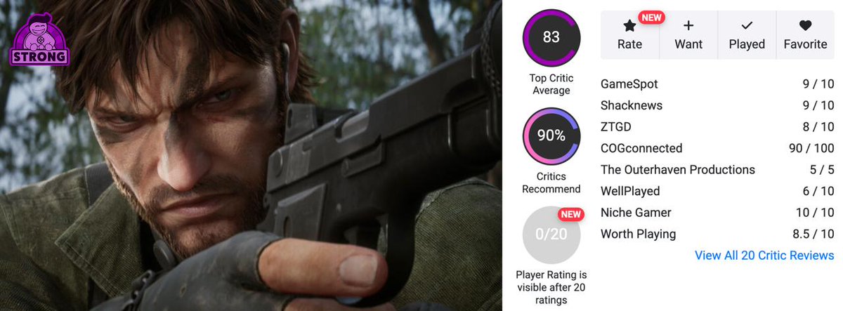 Ремейк MGS3 понравился критикам — они называют его достаточно аккуратным, но верным классике. Разработчики буквально перенесли игру Кодзимы с новой графикой, камерой и управлением, но никак не переосмыслили её.

Судя по рецензиям, сейчас это лучший способ ознакомиться с MGS3.