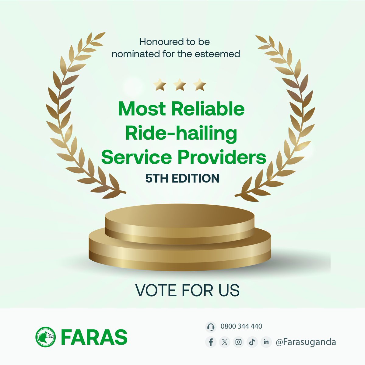 Faras uganda (@farasugapps) on Twitter photo Honoured to be nominated! π Help Faras win βMost Reliable Ride-hailing Service Provider.β Tap the link and vote for us! #VoteFaras #MostReliable #farasuganda <a href="/EAQBAwards/">East Africa Brand Quality Awards</a> #EAQBAwards vote.eabrandqualityawards.com/sign-in Honoured to be nominated! π Help Faras win βMost Reliable Ride-hailing Service Provider.β Tap the link and vote for us! #VoteFaras #MostReliable #farasuganda <a href="/EAQBAwards/">East Africa Brand Quality Awards</a> #EAQBAwards vote.eabrandqualityawards.com/sign-in