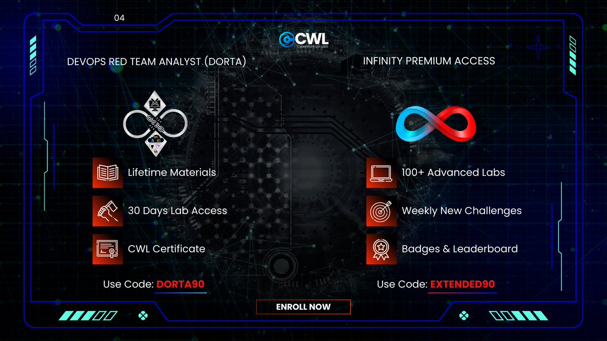 cyberwarfarelab's tweet image. 🔥 Offer ending soon! 🎯 Learn Red Teaming, Multi-Cloud, DevOps &amp;amp; more – at upto 90% off. ⚡ Offer valid till 31st August 2025 only!
🔗 Grab the offer now: cyberwarfare.live

#CWL #CyberSecurityCertification #RedTeamCourses #MCBTA #MCRTA #InfinityPlatform #CyberDeals