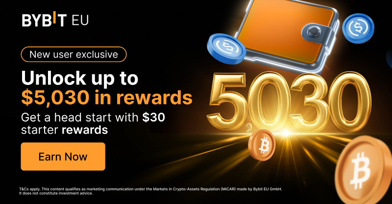 BybitEU's tweet photo. Starting Your Crypto Journey? Let us help you with a welcome gift!

🫵 Click Earn Now!