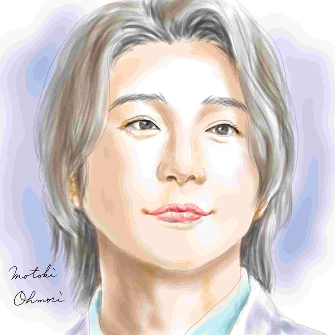 #絵描きさんと繫がりたい #みんなで楽しむtwitter展覧会 #illustshare #似顔絵 #イラスト #スケッチ #現代作家の環 #美術ネットワーク #MrsꓸGREENAPPLE の #大森元貴 さん。イラストは #あんぱん のいせたくやバージョン。難しかったです(汗)。昭和レトロなメニューとともに。