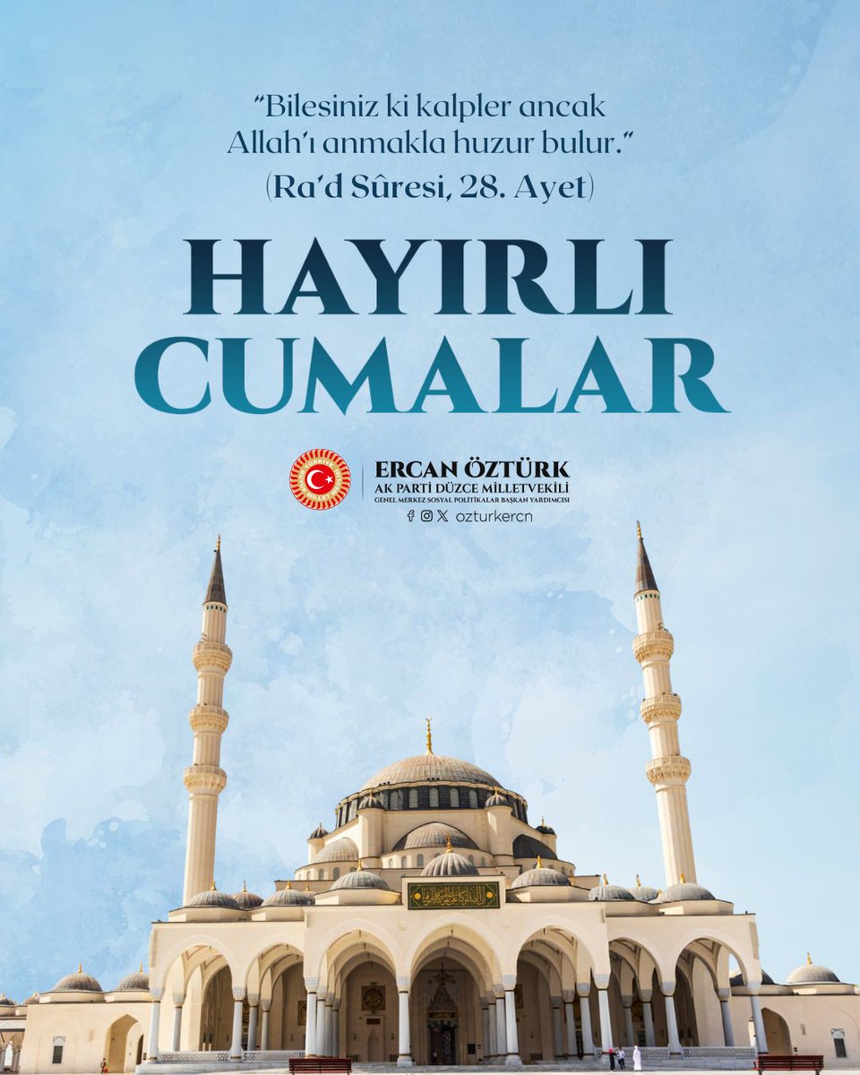 “Bilesiniz ki kalpler ancak Allah’ı anmakla huzur bulur.” (Ra’d Sûresi, 28. Ayet)

Tüm dualarımızın kabul olması dileğiyle Cumamız mübarek olsun. #HayırlıCumalar
