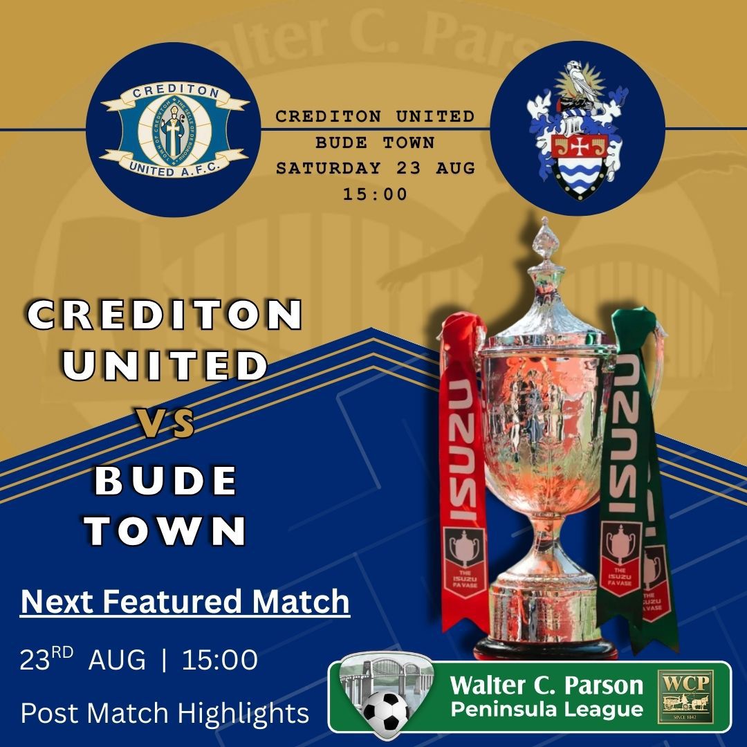 swpleague's tweet photo. This weekends Instagram featured match for video highlights will be the FA Vase meeting of @CreddyAFC and @BudeFc 

A good old East v West cup tie!
@swsportsnews @Toroloco13 https://t.co/kUWYQtzV9G