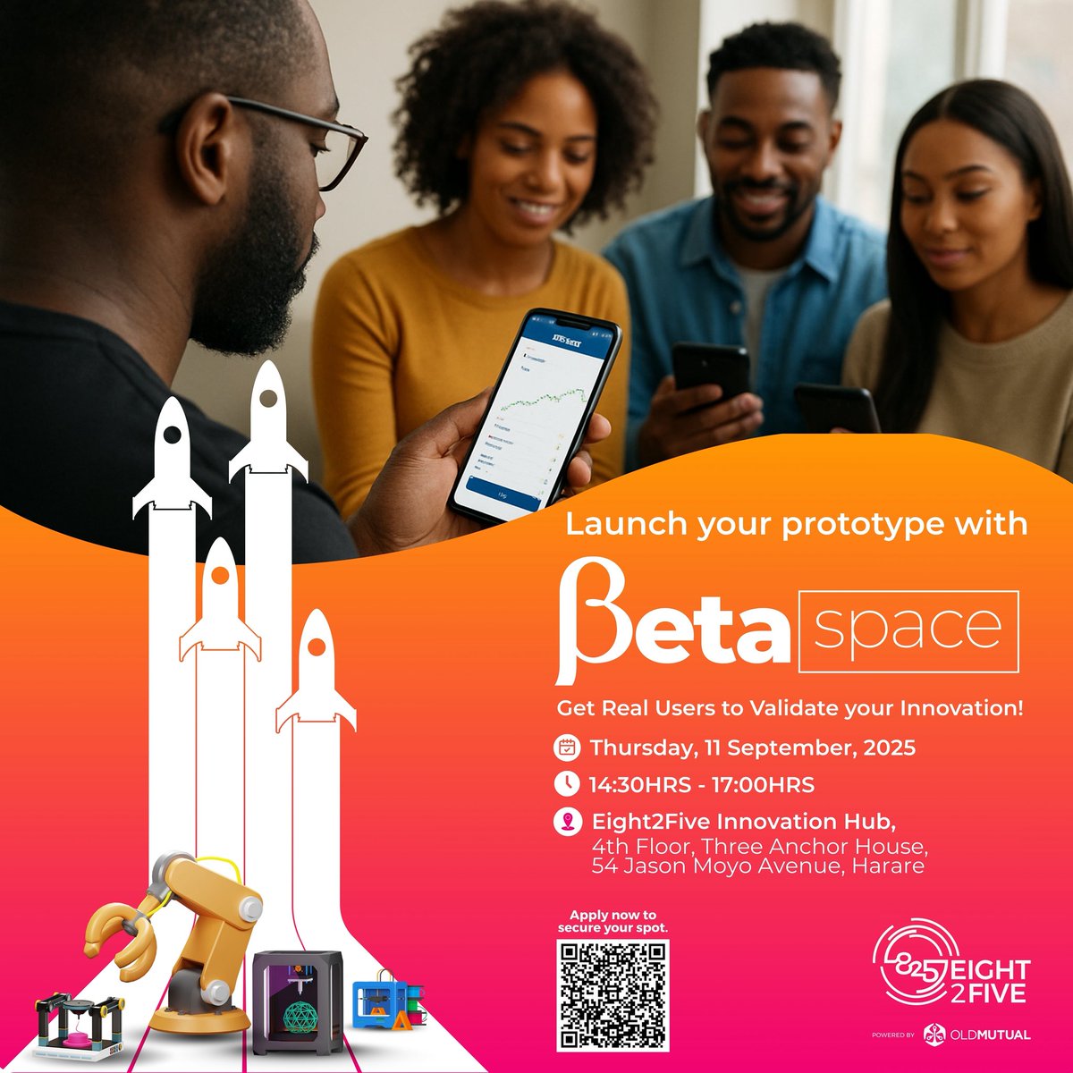eight2fivehub's tweet image. 🚀 42% of startups fail by skipping early user validation. Don’t be one of them!
Eight2Five’s Beta-Space connects you with real users to test, get feedback & refine your prototype.
Apply now 👉 docs.google.com/forms/d/e/1FAI…
#Eight2FiveHub #BetaSpace #PrototypeTesting #OldMutualZw