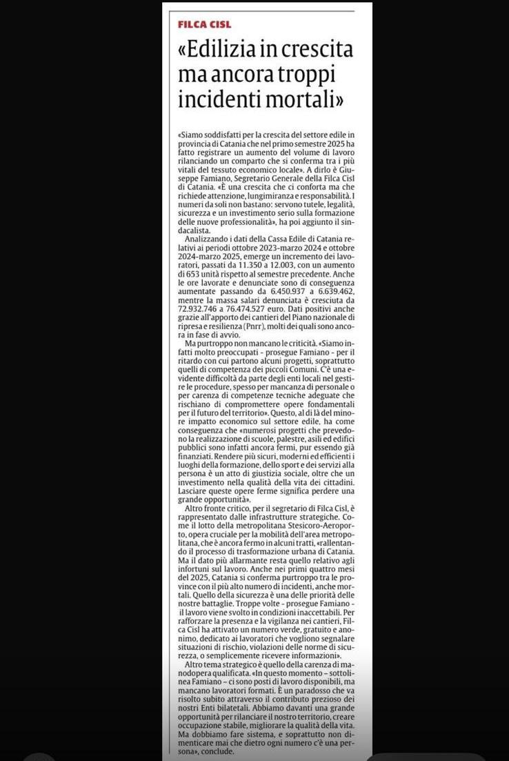 FilcaSicilia's tweet photo. “Basta vittime del dovere”!Bisogna garantire una formazione reale,e i nostri enti bilaterali sono gli unici che possono accompagnare nel nostro settore i nuovi ingressi con le giuste competenze.Poi serve una politica attiva di progettazione e inclusione sociale per le maestranze! https://t.co/1p1xTmJHuP