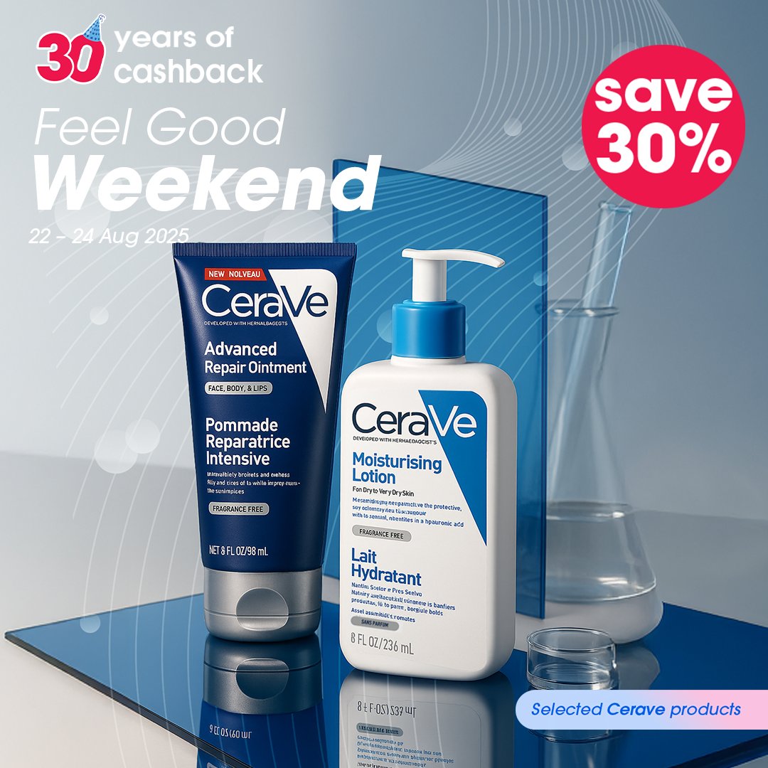 Clicks_SA's tweet photo. Good vibes. Great skin. Big savings. β¨
This Feel Good Weekend, get 30% OFF selected CeraVe products online and upgrade your daily routine.
Click the link to shop, SAVE & start your best skin story today. -> https://t.co/9pHmKItHiN
Valid 22 β 24 Aug 2025.
#FeelGoodWeekend https://t.co/OibrISENF8