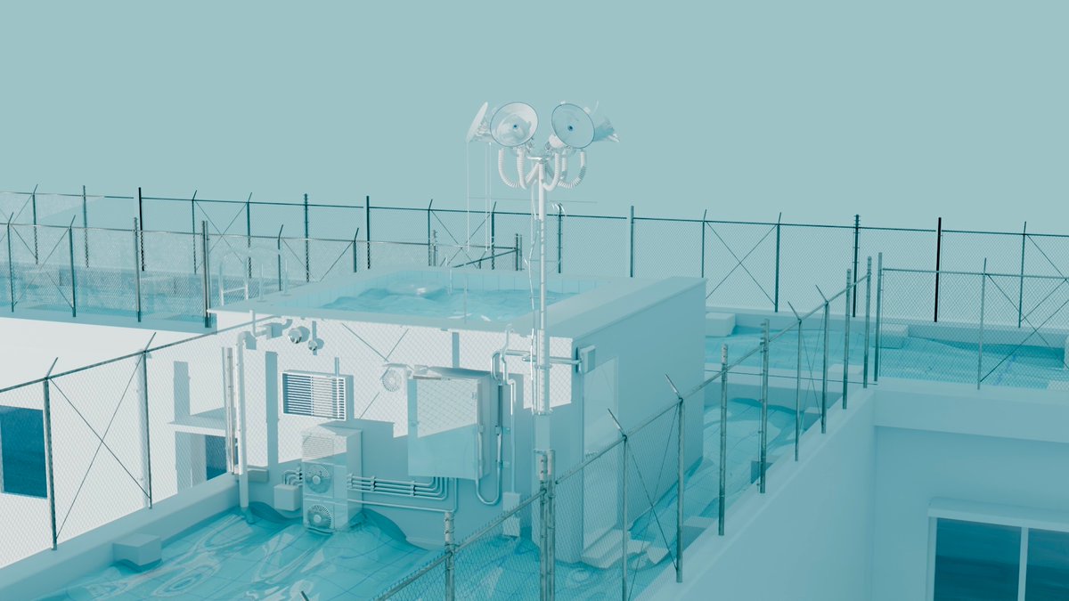 上手く描けないからblenderで作った学校の屋上