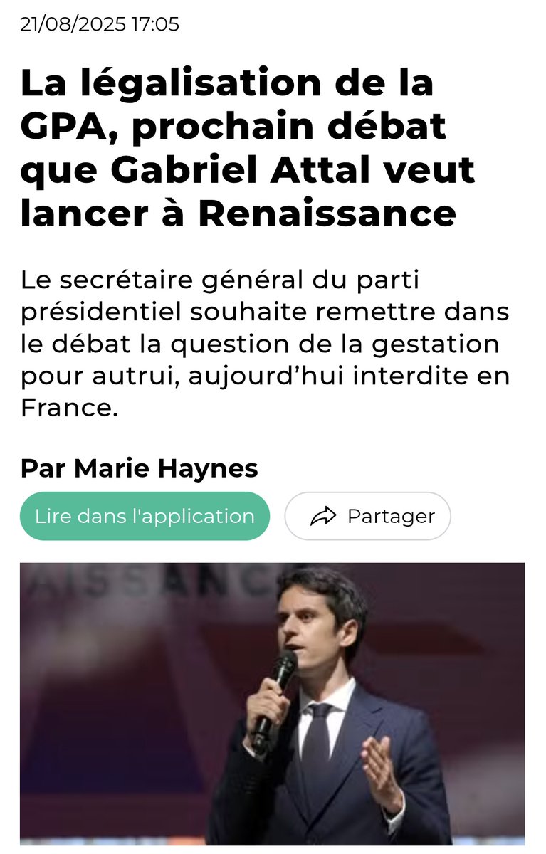 La perversion :
La perversion c'est d'utiliser son homosexualité comme arme poitique.
La perversion c'est d'appeler à voter pour les fachos de la #FranceInsoumise pour faire barrage à la droite.
La perversion c'est de commercialiser le ventre des femmes via la GPA 
#GabrielAttal