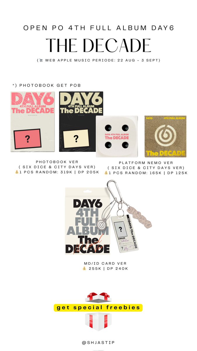 Sisterhood Jastip (@shjastip) on Twitter photo 🍀Open PO ALBUM DAY6 <THE DECADE>🍀
Incl:
✅EMS+TAX, safety packing, freebies
✅List prio versi album & list prio member POB WEB
❌admin shopee 16%+fee 1.250
📍Semarang
📆Close: 3 Sept
🔗Form: bit.ly/sh-albumday6
tag #sungjin #youngk #wonpil #dowoon #day6 <a href="/DAY6TradingINA/">DAY6 TRADING INA</a> 🍀Open PO ALBUM DAY6 <THE DECADE>🍀
Incl:
✅EMS+TAX, safety packing, freebies
✅List prio versi album & list prio member POB WEB
❌admin shopee 16%+fee 1.250
📍Semarang
📆Close: 3 Sept
🔗Form: bit.ly/sh-albumday6
tag #sungjin #youngk #wonpil #dowoon #day6 <a href="/DAY6TradingINA/">DAY6 TRADING INA</a>