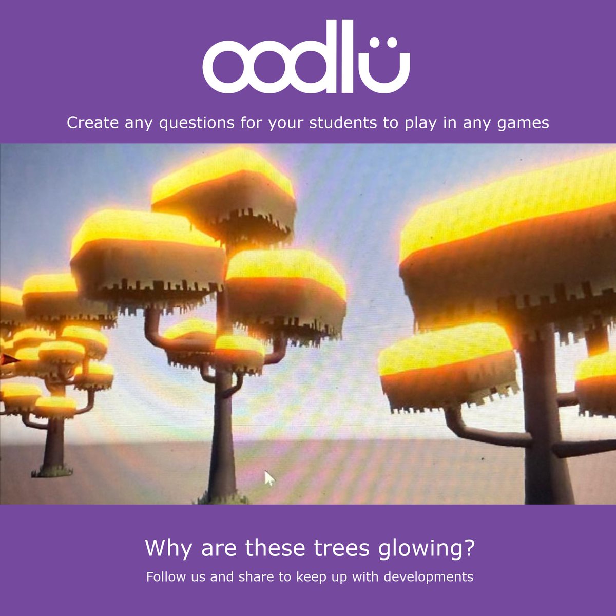oodlu_tweets's tweet image. Why are these trees glowing?
Follow us to find out about upcoming developments at oodlu.org
#EdTechForTeachers #ClassroomTech #EdTechInEducation #21stCenturyLearning #DigitalClassroom #SmartTeachingSolutions #TeachingWithTech #EdTechTools #InnovativeTeaching
