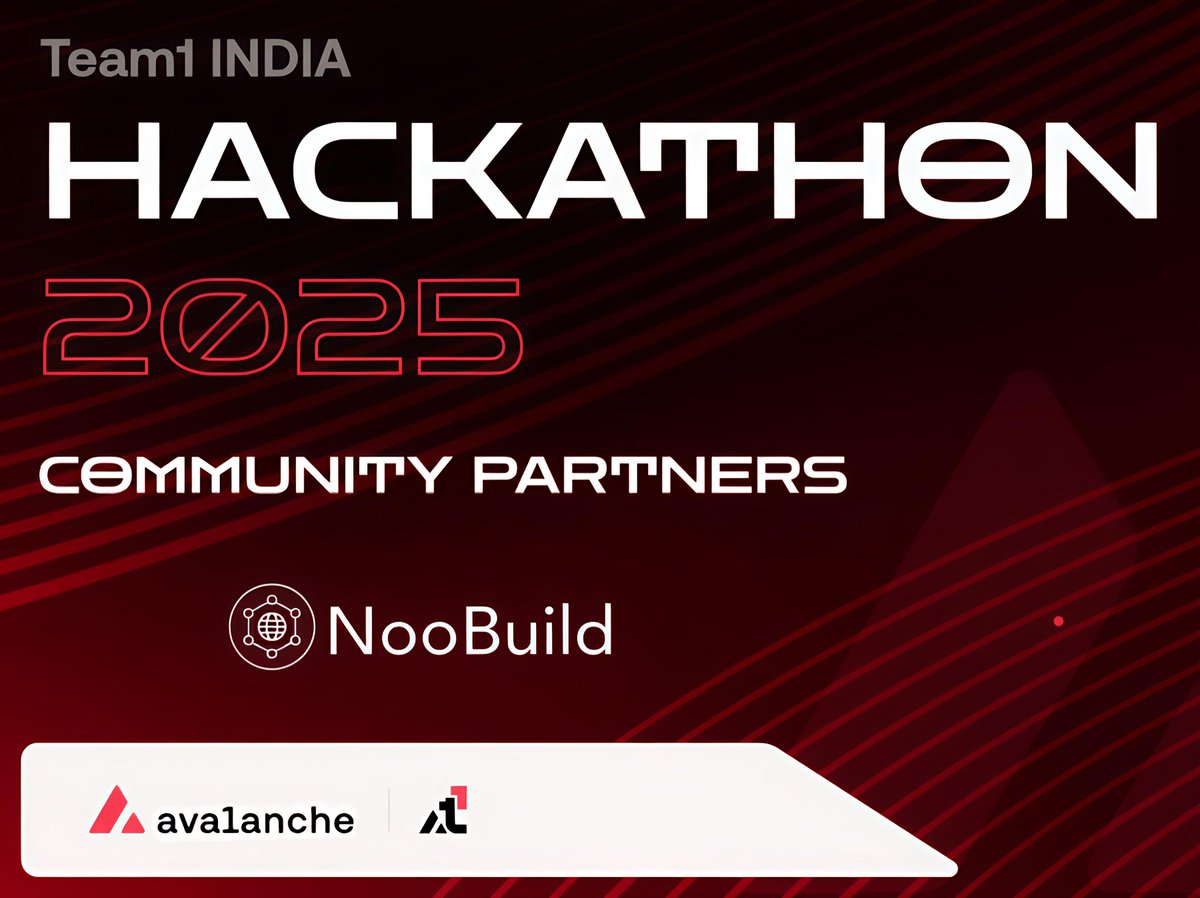 NooBuild_Tech's tweet image. 🚀 NooBuild is excited to be a Community Partner for Hackathon 2025 by Team1 INDIA!
Partnering with @avalancheavax to spark innovation, collaboration & creativity 💡✨
📍 Kolkata
🔗 lu.ma/T1-Hack25-Kolk…
#Hackathon2025 #NooBuild #Avalanche #Tech