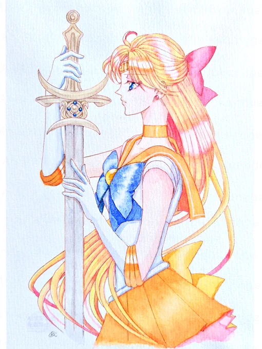 セーラーヴィーナス #セーラームーン #SailorMoon #透明水彩