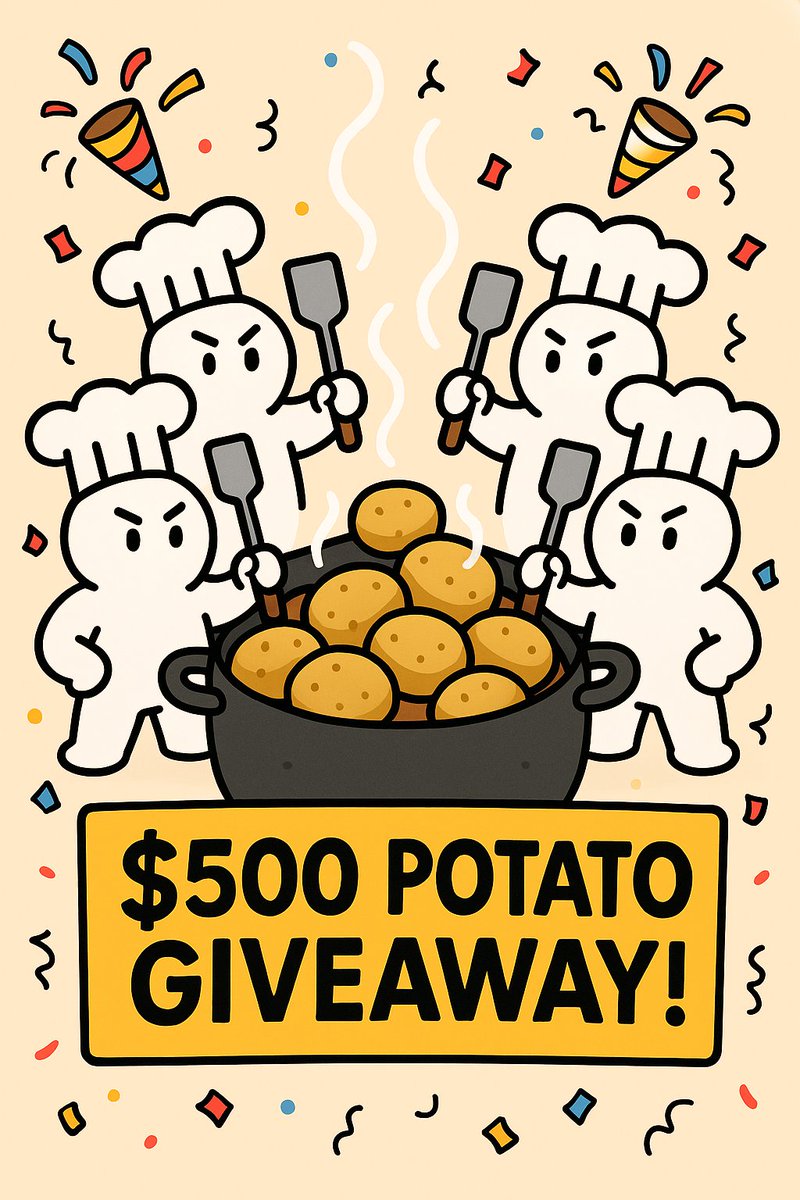 PotatoSwap - Live on X Layer! (@potatoswap_fi) on Twitter photo Potato Pot Giveaway!🥔
The stew is ready—time to share it with the farmers! 🍲✨
💵 $500 prize pool → split among 25 lucky potatoes!
📢 How to join:
1、Follow <a href="/PotatoSwap_Fi/">PotatoSwap - Live on X Layer!</a>
2、Like + Retweet this post: x.com/PotatoSwap_Fi/…
3、Tag 3 friends below👩🌾
Winners announced in 7 Potato Pot Giveaway!🥔
The stew is ready—time to share it with the farmers! 🍲✨
💵 $500 prize pool → split among 25 lucky potatoes!
📢 How to join:
1、Follow <a href="/PotatoSwap_Fi/">PotatoSwap - Live on X Layer!</a>
2、Like + Retweet this post: x.com/PotatoSwap_Fi/…
3、Tag 3 friends below👩🌾
Winners announced in 7