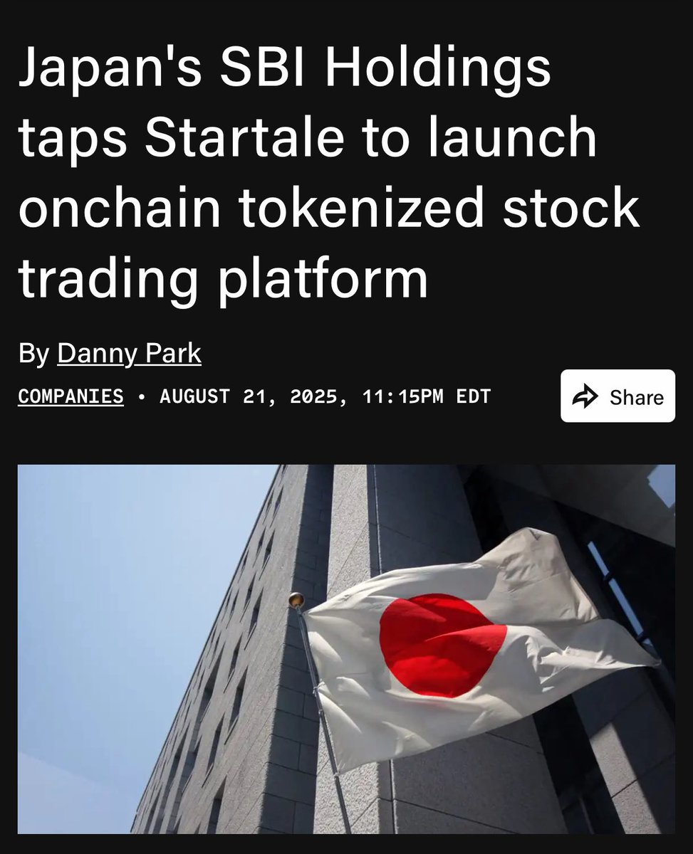 XDCPools (@xdcpools) on Twitter photo $XDC ๐ฃ - Interesting developments in Japan๐ฏ๐ต. SBI will launch a tokenised stocks platform together with Startale in the future! ๐๐ฅ๐โฌ๏ธ
We all know about the connection between SBI and #XDC with <a href="/sbixdc/">SBI XDC Network APAC ๆ ชๅผไผ็คพ</a>
Thank you for finding this <a href="/CoinCowArt/">CoinCow</a>
theblock.co/post/367886/sbโฆ
#xdc $XDC ๐ฃ - Interesting developments in Japan๐ฏ๐ต. SBI will launch a tokenised stocks platform together with Startale in the future! ๐๐ฅ๐โฌ๏ธ
We all know about the connection between SBI and #XDC with <a href="/sbixdc/">SBI XDC Network APAC ๆ ชๅผไผ็คพ</a>
Thank you for finding this <a href="/CoinCowArt/">CoinCow</a>
theblock.co/post/367886/sbโฆ
#xdc