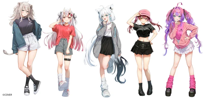 #holoshopUmeda hololive production official shop in Osaka Umeda様の オリジナルグッズ第一弾、第二弾のイラストを描かせていただきました! 今なら店舗ではエプロン姿のパネルもあるそうなので、是非足を運んで見てみてください。