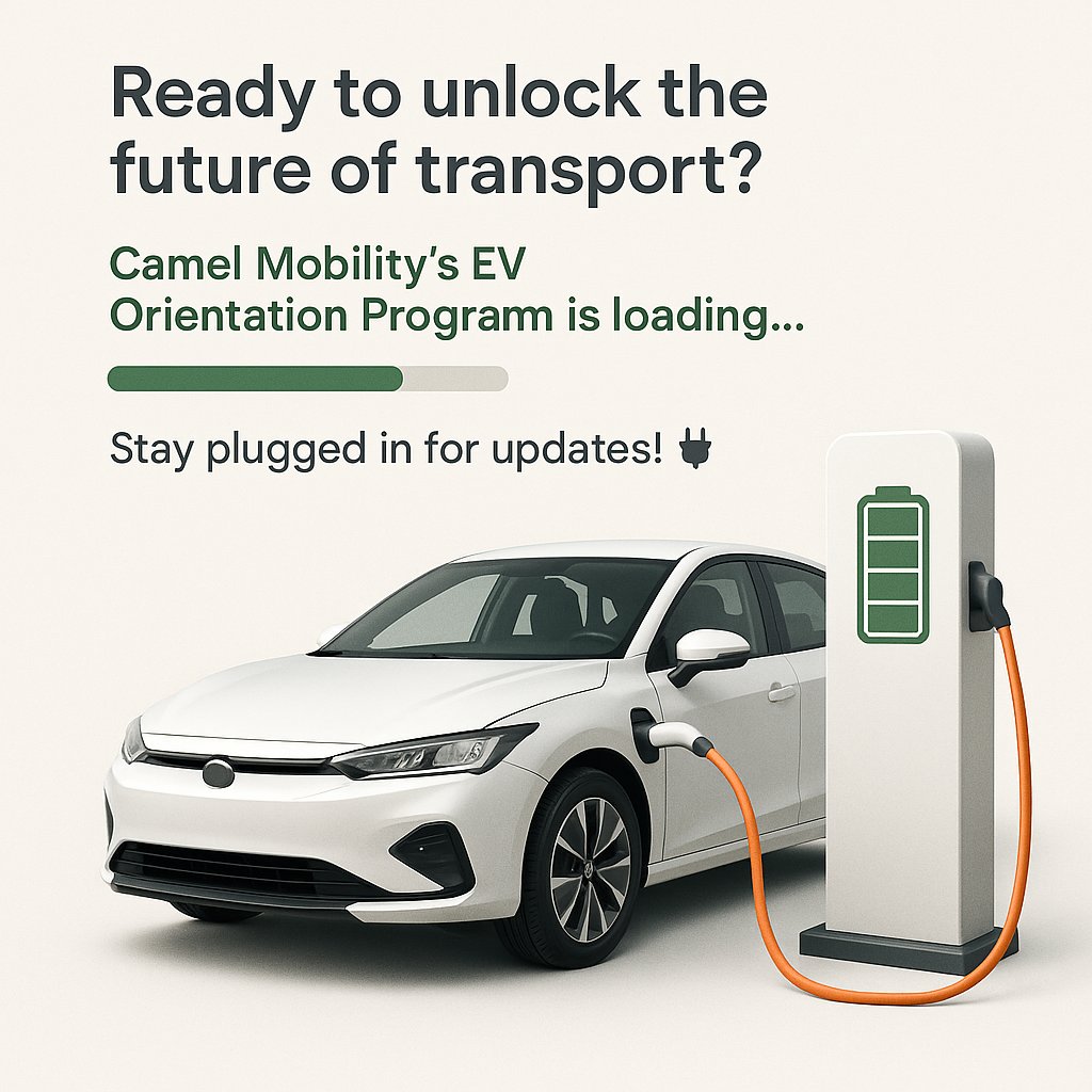 CamelMobility's tweet photo. Ready to unlock the future of transport? 
Camel Mobility’s EV Orientation Program is loading… 
Learn how EV adoption can boost efficiency and open new opportunities for you!
Stay plugged in for updates and early access 

#CamelMobility #EVNigeria #FutureOfMobility https://t.co/EppDOMdPcd