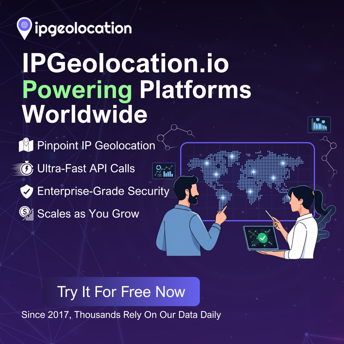 ipgeolocationio's tweet image. Who trusts ipgeolocation.io?

AT&amp;amp;T, Verizon, VMware, Pfizer, Baidu &amp;amp; more.
Since 2017, thousands have relied on our data daily.

If the Fortune 500 does, maybe you should too.

Try it free today. ipgeolocation.io 
#Trusted #IPGeolocation #APIs #DataReliability #SaaS