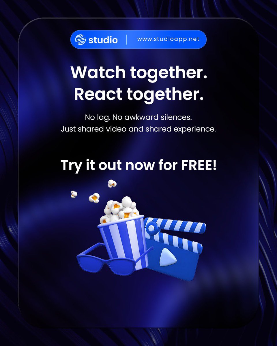 thestudio_app's tweet image. Whether you’re miles apart or across the hall, Studio brings everyone into the moment; same screen, same laughs, same reactions. All you need is the link. 

Start your shared stream now at studioapp.net

#movieday #virtualdates #virtualfun #friyay #friendshipgoals