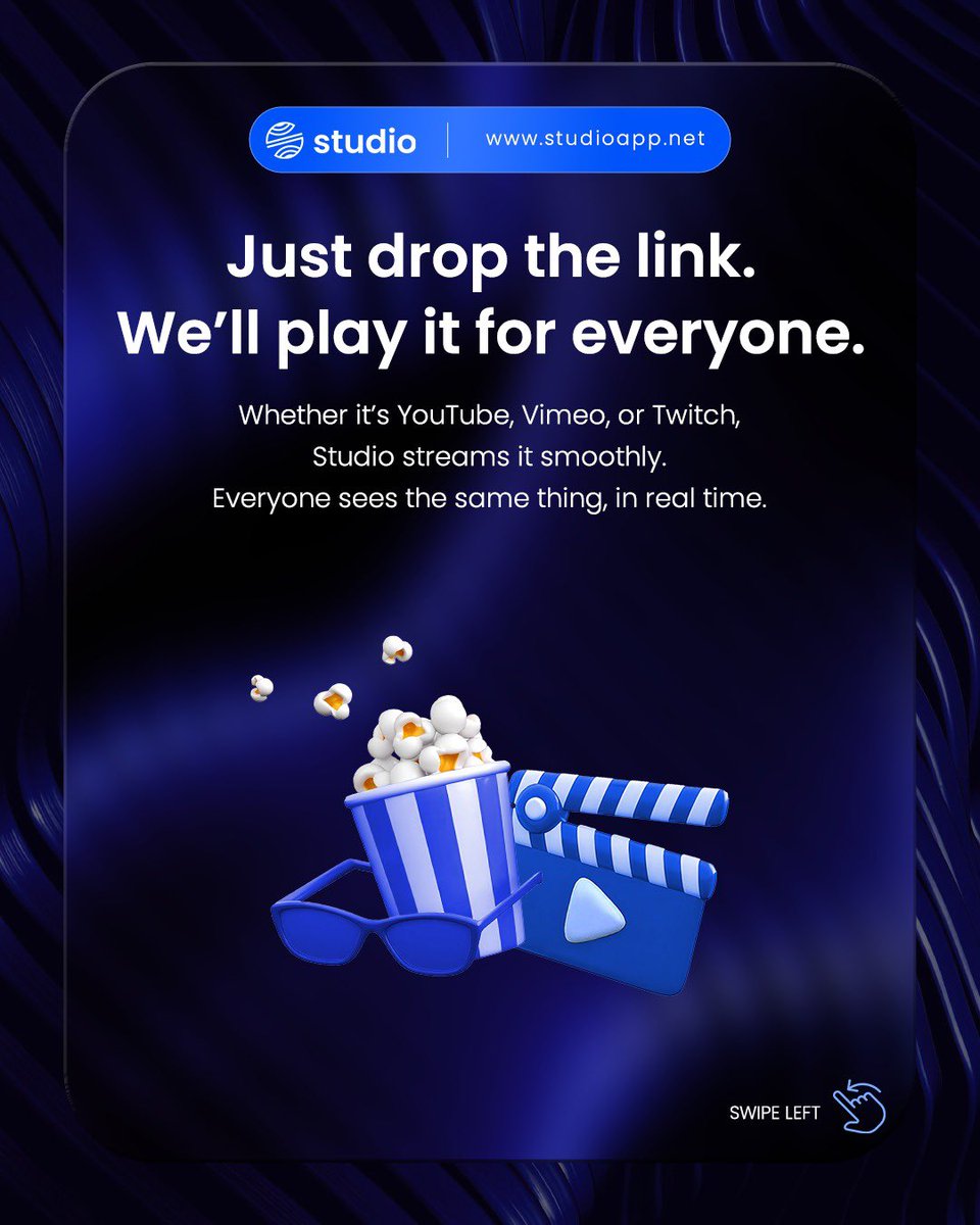 thestudio_app's tweet image. Whether you’re miles apart or across the hall, Studio brings everyone into the moment; same screen, same laughs, same reactions. All you need is the link. 

Start your shared stream now at studioapp.net

#movieday #virtualdates #virtualfun #friyay #friendshipgoals