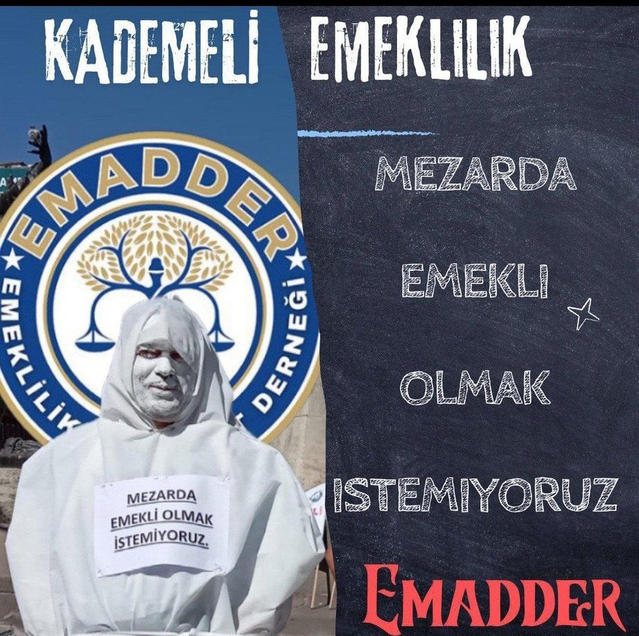 basri_akgu52088's tweet photo. Mezarda emeklilik istemiyoruz adalet istiyoruz #VerinArtıkKademeyi https://t.co/Fx603GiEgF