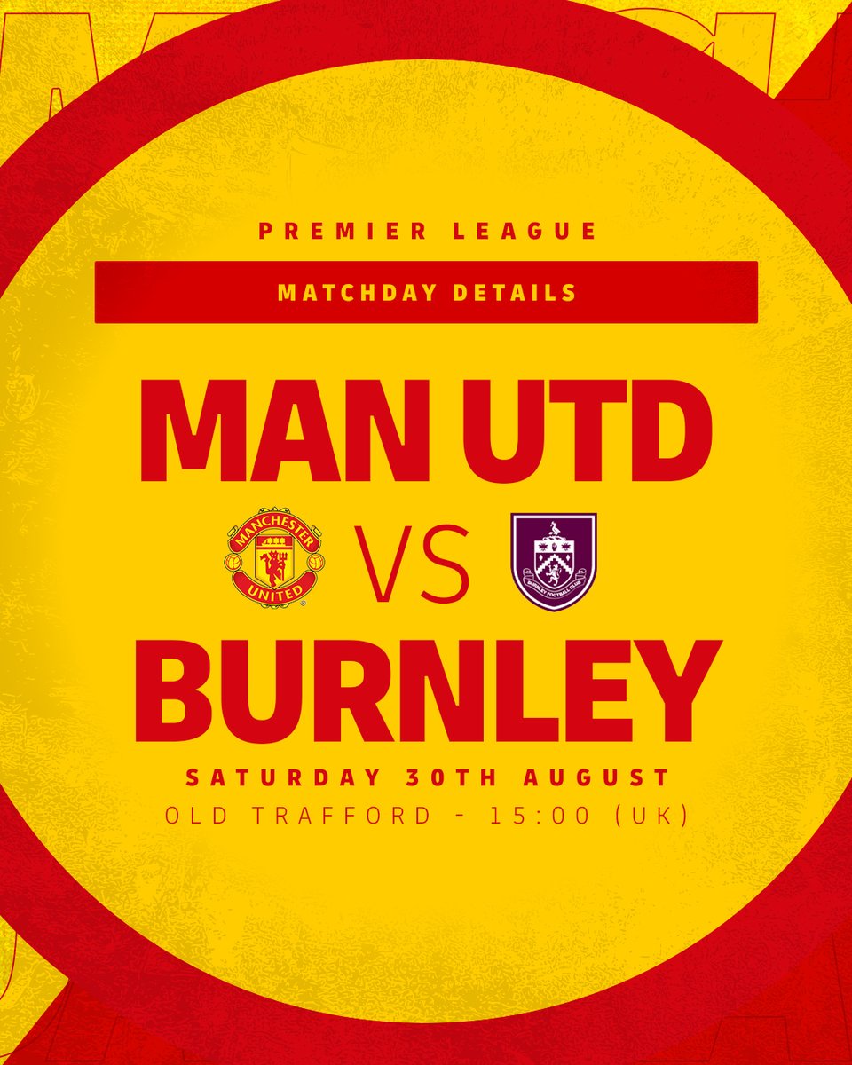 🗓 TODAY
⚽️ <a href="/ManUtd/">Manchester United</a> v Burnley
⏰ 15:00
🏟 Old Trafford
🏆 Premier League