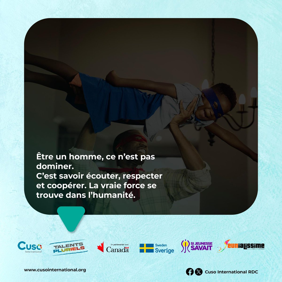 👨🏽 Être un homme, ce n’est pas dominer.
C’est savoir écouter, respecter et coopérer. La vraie force se trouve dans l’humanité. 💪❤️

#campagneGESI #aveniregalitaire #celebronsladiversite