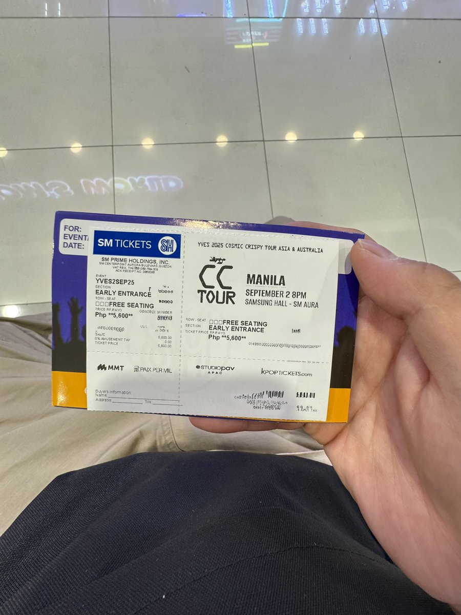 MarkMart04's tweet photo. wts lfb ph

Yves Cosmic Crispy tour Manila 

one (1) GA floor early entrance ticket 

rfs: prio twice con

mop: gcash or bank transfer

price: 5,500 (200 off orig price) https://t.co/BBwHZ6psDJ