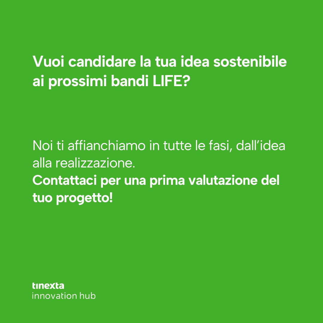 L’Italia guida il Programma #LIFE Environment: 9/30 progetti approvati.
🎯4 portano la nostra firma!

📌 Leggi il comunicato bit.ly/4oHLe0B
📩 Vuoi candidarti al prossimo bando LIFE? Scrivici! bit.ly/41Vm8kN

#TinextaInnovationHub #ESG #Europrogettazione