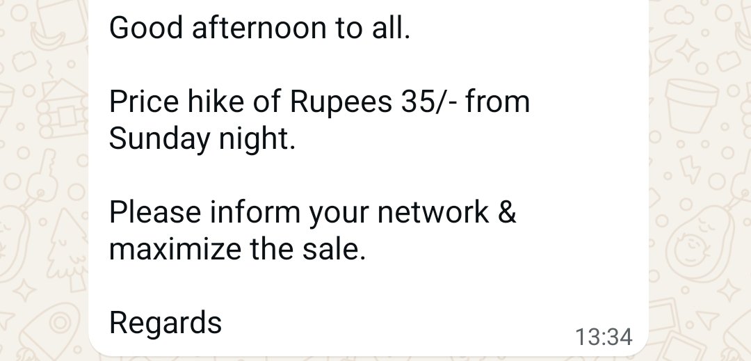 perpendicooler's tweet photo. @Groverrahul28 @Nigel__DSouza True I have received message from 2-3 companies that there will be increase of 35₹. https://t.co/UQ8BCiei3o