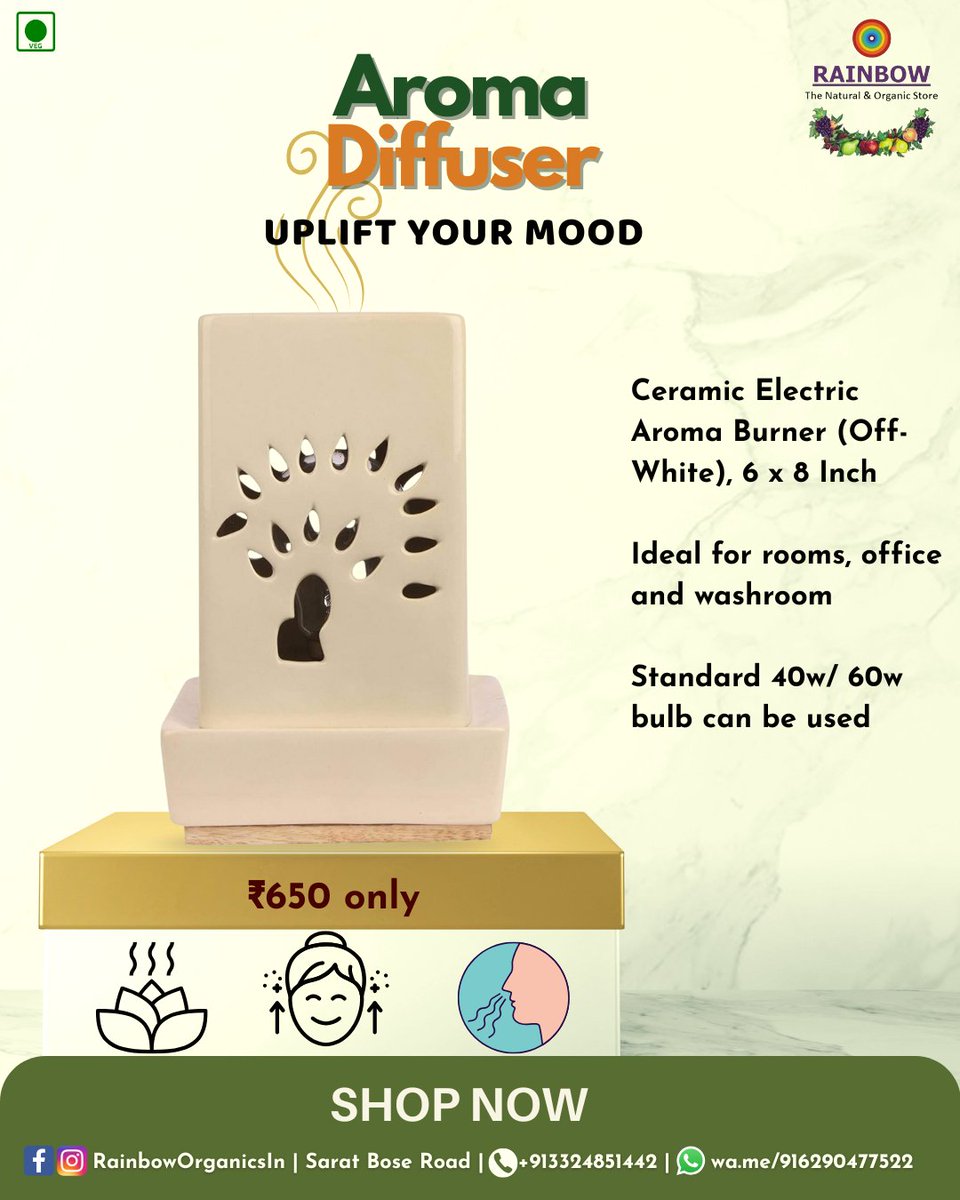 OrganicsRainbow's tweet image. ✨ Transform Your Space, Elevate Your Mood ✨

Breathe in calm, breathe out stress 🌿💨

Our Ceramic Electric Aroma Diffuser not only fills your home with soothing natural aromas but also:

#AromaTherapy #RainbowOrganics #CeramicDiffuser #WellnessLiving #EcoFriendlyLifestyle