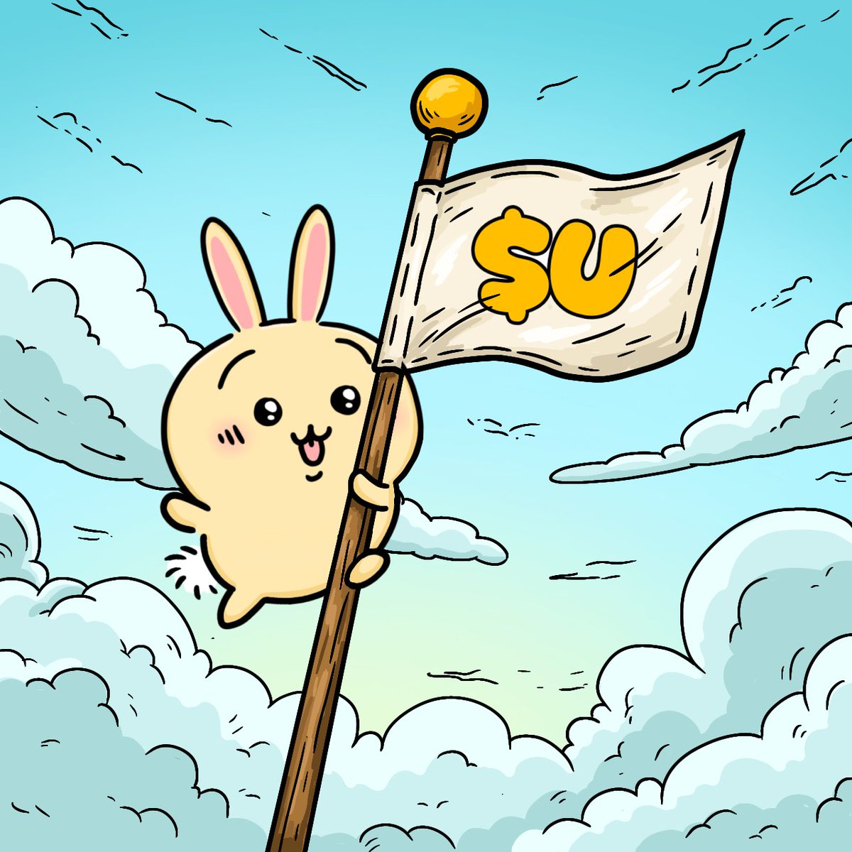 Above the clouds, there are no doubts.
Only vision, courage and a flag that belongs to us all.
$U is that flag 🐰💛