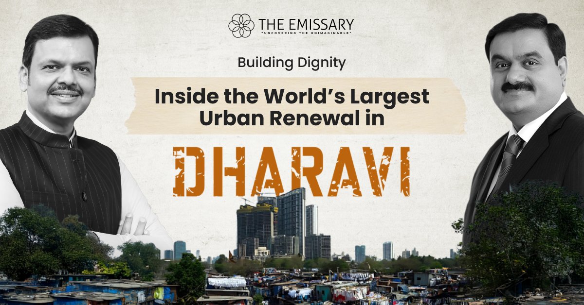 _The_Emissary's tweet photo. Adani’s ₹28,500 crore Dharavi project aims to transform Asia’s largest slum, testing governance, equity, and livelihoods after decades of stalled redevelopment.

Read our master plan to transform Dharavi and all that it calls into question: https://t.co/hJXFQxUZY5

#TheEmissary https://t.co/O8thfjrtij