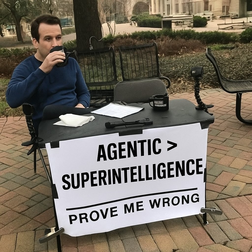 Autosynthdev's tweet image. Agentic &amp;gt; Súper intelligence 
Prove me wrong!