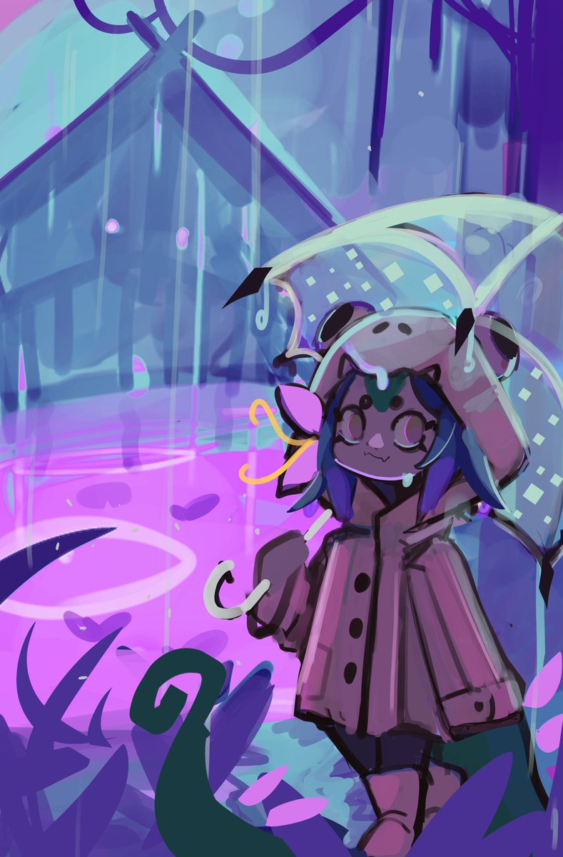 couldn't sleep so i drew a raincoat Neeko