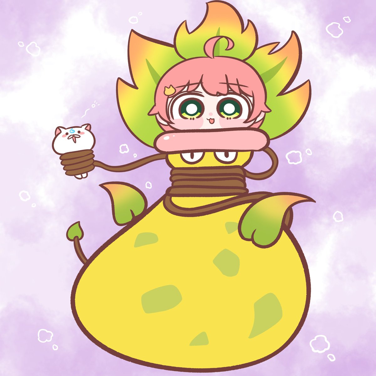 みこちゃん…メガウツボットに捕食されちゃったんですケード🌸
 #miko_Art