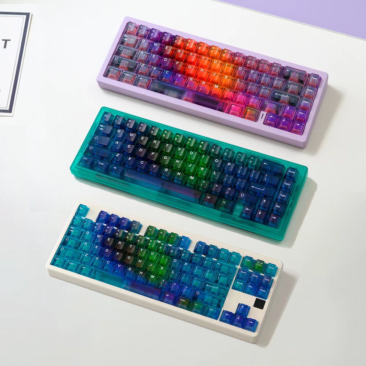 SkyloongVip's tweet photo. Dive into a Color Dreamscape with Gradient Keycaps! 
 
🌈 Link：https://t.co/ytuCjw4Tq0

#skyloongkeyboard #skyloong #keebs #keeb #mechanicalkeyboard #pcgaming #setup #cozysetup #gamingsetup #keyboardunboxing #girlgamer #pinkgamingsetup #keycaps #keycapset #keycapdesign #keycap https://t.co/yv5o7OpVgB