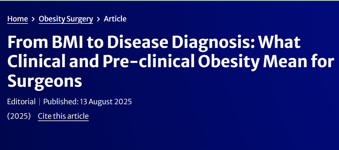 "From BMI to Disease Diagnosis: What Clinical and Pre‑clinical Obesity Mean for Surgeons"  

Read the article: link.springer.com/article/10.100… 

Download the pdf: ifso.com/pdf/clinical-a…