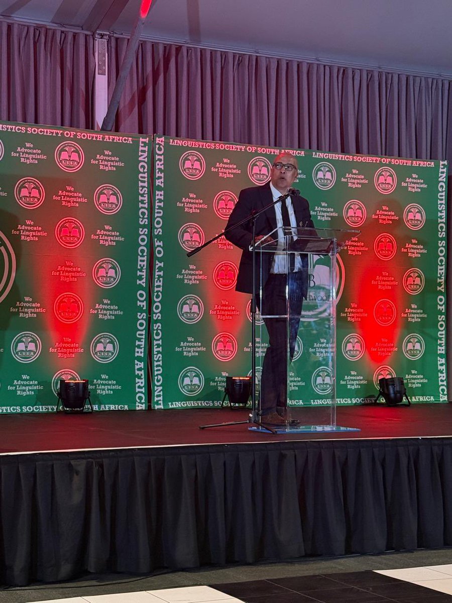 PanSALB's tweet photo. PanSALB Chief Executive Officer, Mr Lance Schultz delivered the keynote address at the inaugural Linguistic Society of South Africa (LSSA) conference gala dinner. The work of PanSALB and the LSSA, are instrumental in advancing linguistic research, education, and advocacy. https://t.co/bjZFM2ZFrq