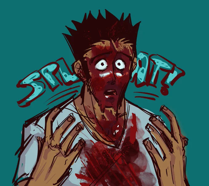 Blood // . . And then a patient's head blows up in front of him