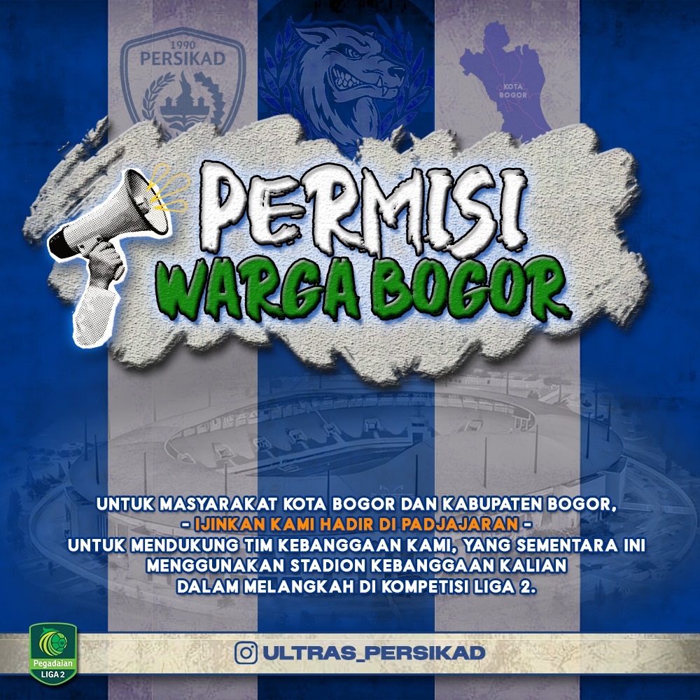 🔥 MATCHDAY! 🔥
BISMILLAH
Persikad akan bertarung di laga perdana Liga 2!
Ayo tunjukkan semangat dan perjuangan tanpa henti di TANAH PADJAJARAN.
📍 Stadion Pakansari Bogor
🗓️ Sabtu, 13 September 2025
⚔️ PERSIKAD vs SUMSEL UNITED

💙 Mari kita dukung bersama, demi kebanggaan!