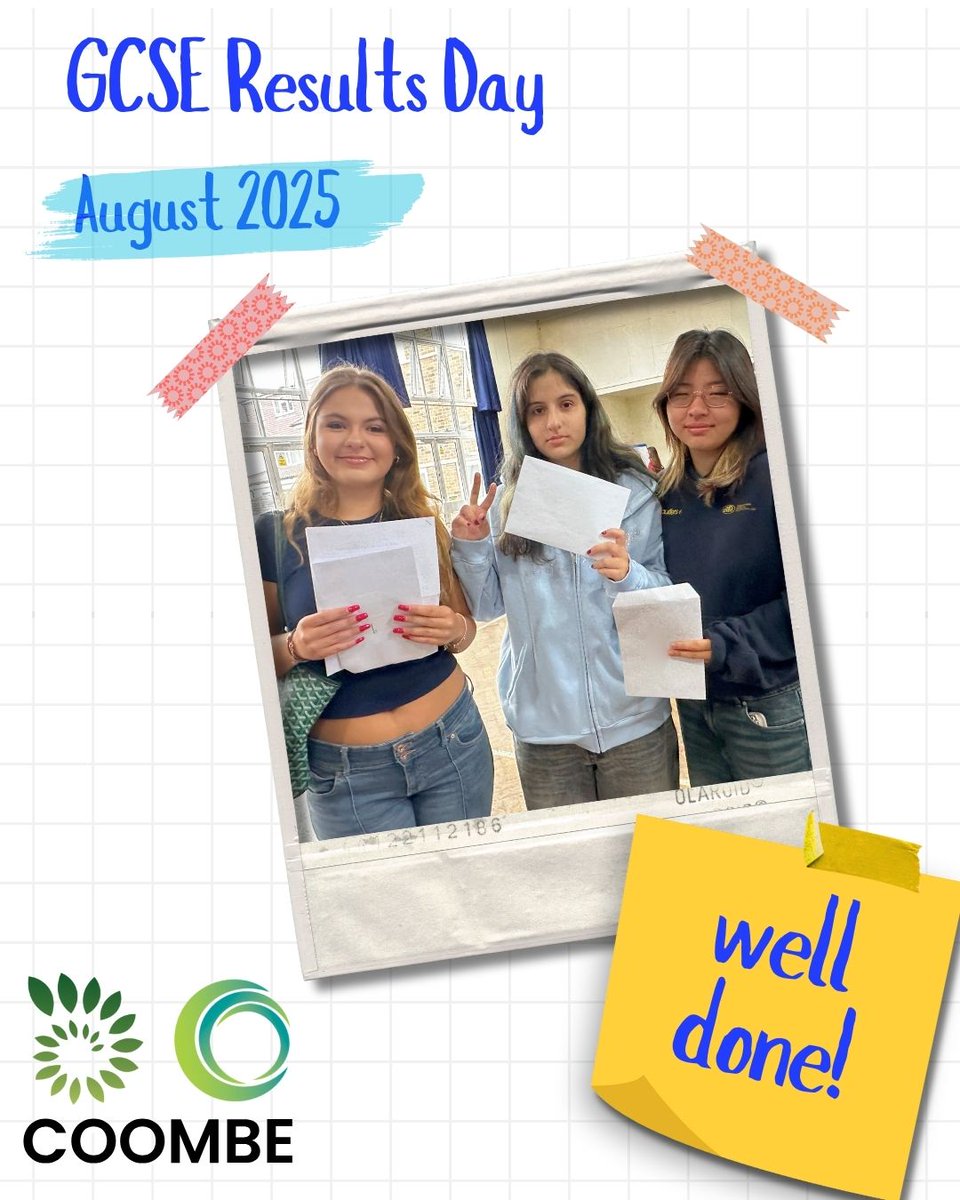 Congratulations Y11, you did it! We're so proud of your achievements! It was great to see so many of you yesterday. We look forward to welcoming you to @coombesixthform and wish those continuing their journeys elsewhere all the very best. 

Our 2025 info: bit.ly/3HFjZ62